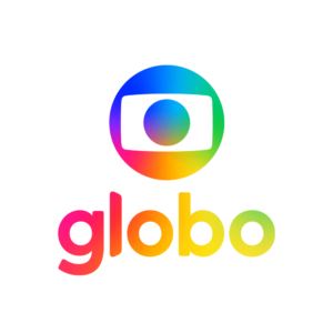 Logotipo colorido da Globo sobre fundo branco.